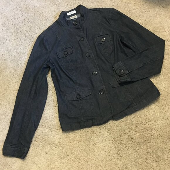 Van Heusen Dark Blue Denim Jean Jacket - Picture 12 of 16
